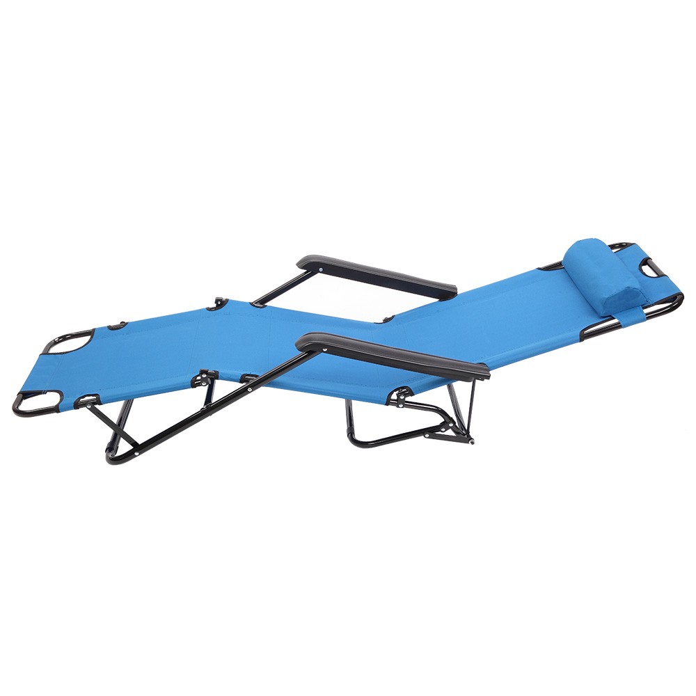 Folding Chaise Lounge Chair for Outdoor, 2-in-1 Portable Tanning Chair
