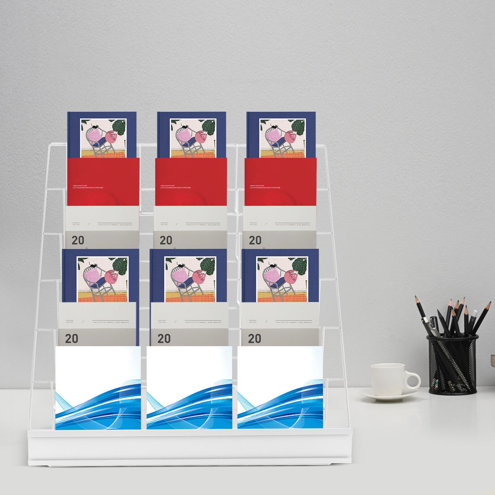 6 Tier Wire Countertop Rack Comic Book Rack Book Display Stand For Books DVD CD
