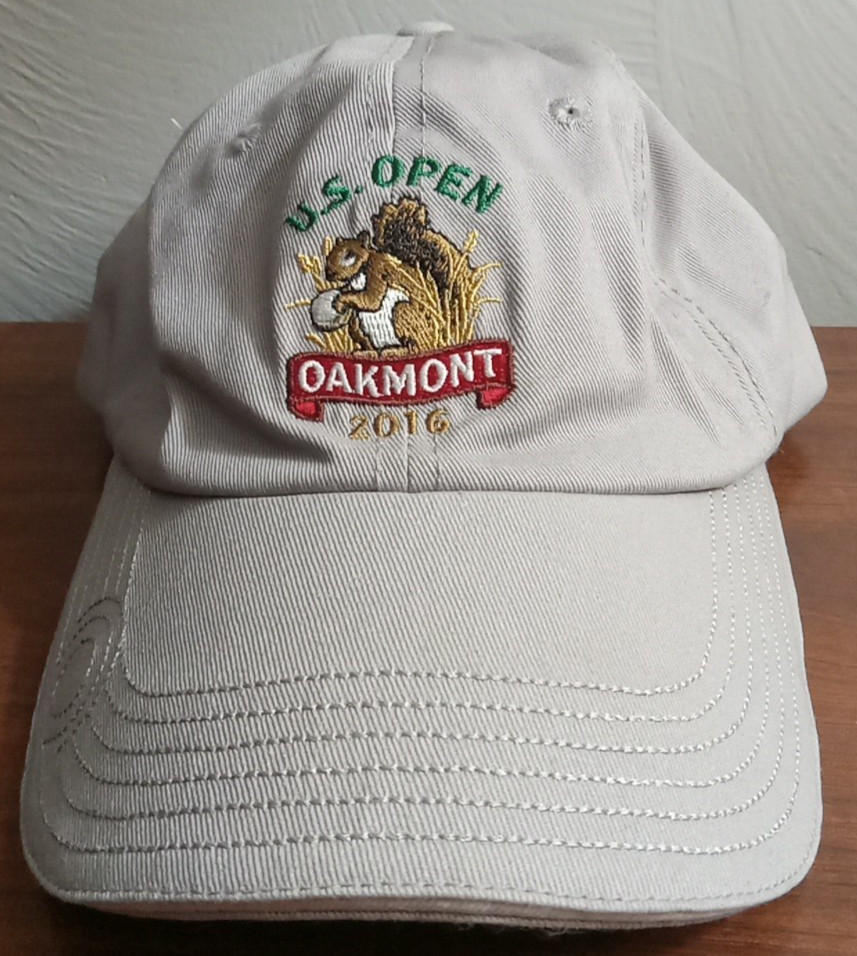 US Open Golf Hat Oakmont 2016 Baseball Cap Strap-Back Gray Squirrel USGA Member