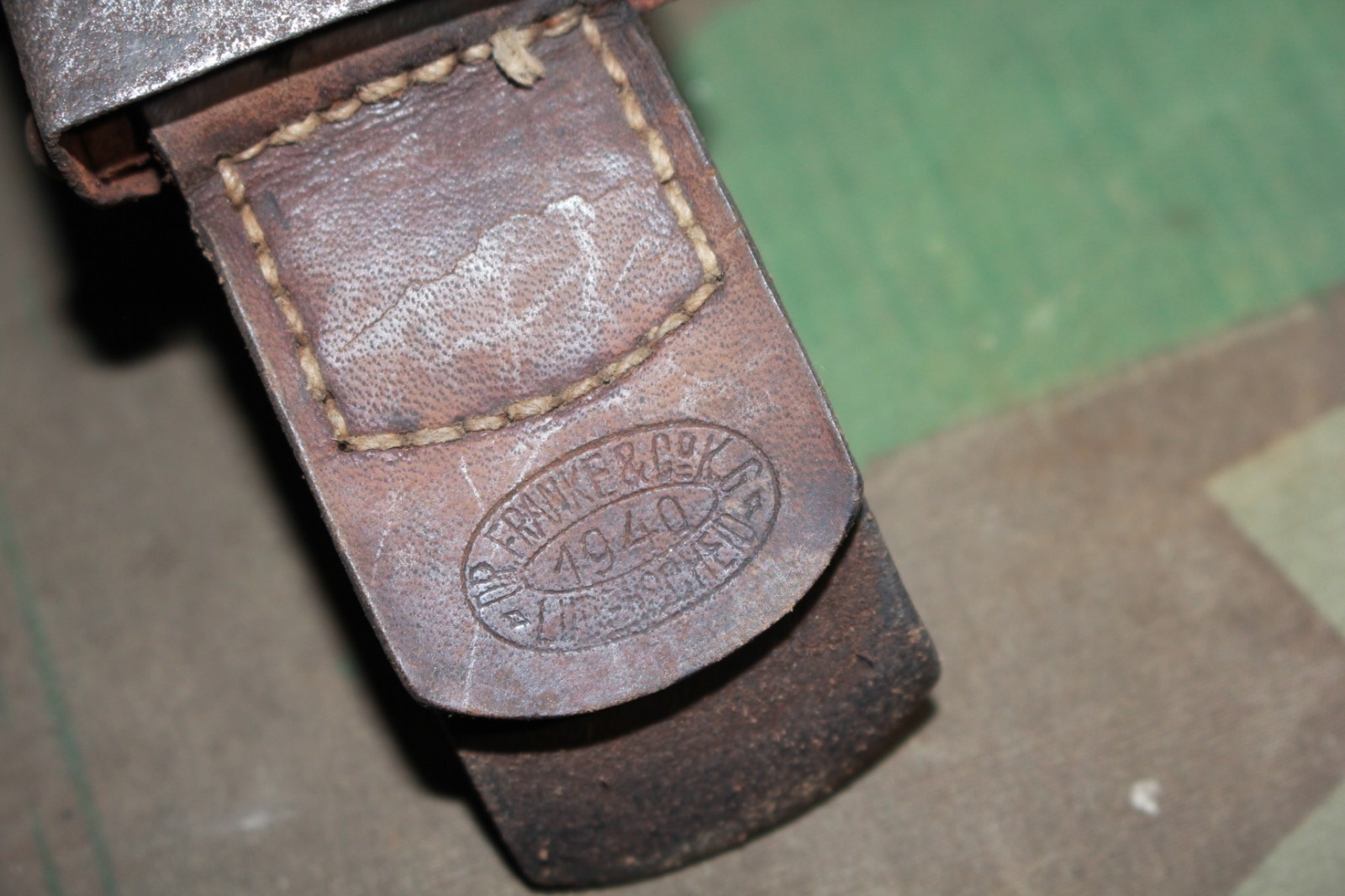 ORIGINAL WW2 GERMAN ARMY WEHRMACHT HEER BELT WITH STEEL BUCKLE DENAZIFIED 1940