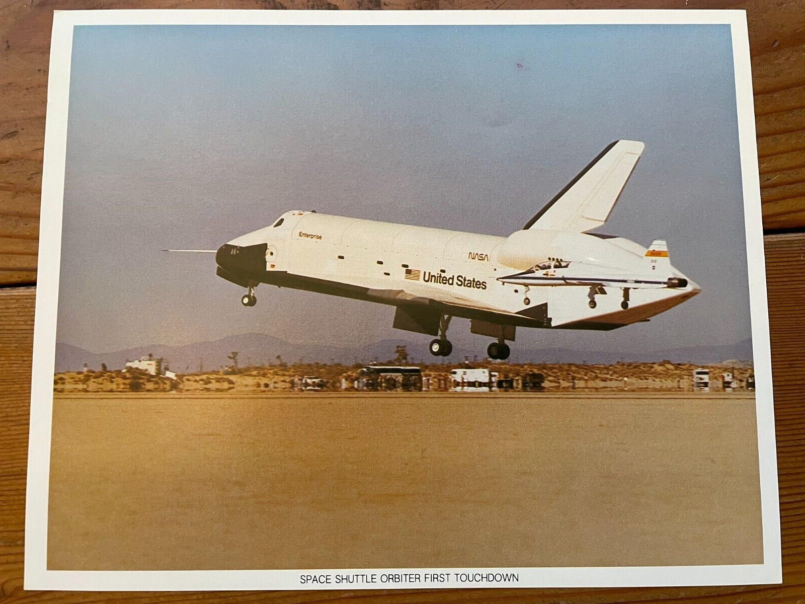 1979 Official NASA Photo: "SPACE SHUTTLE ORBITER FIRST TOUCHDOWN" (8" x 10")