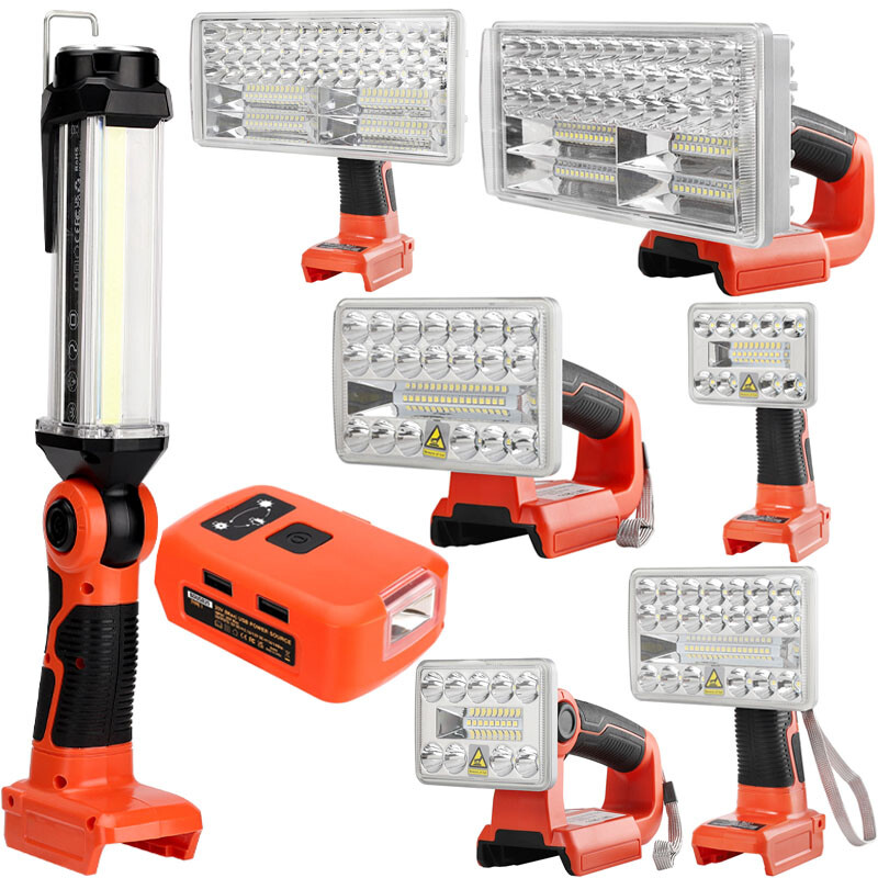 Cordless Flashlight Torch LED Work Light for Black+Decker 20V MAX Li-ion Battery