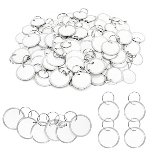 Pieces Metal Rim Tags Key Tag Round Paper Tags with Metal Rings White Key 100