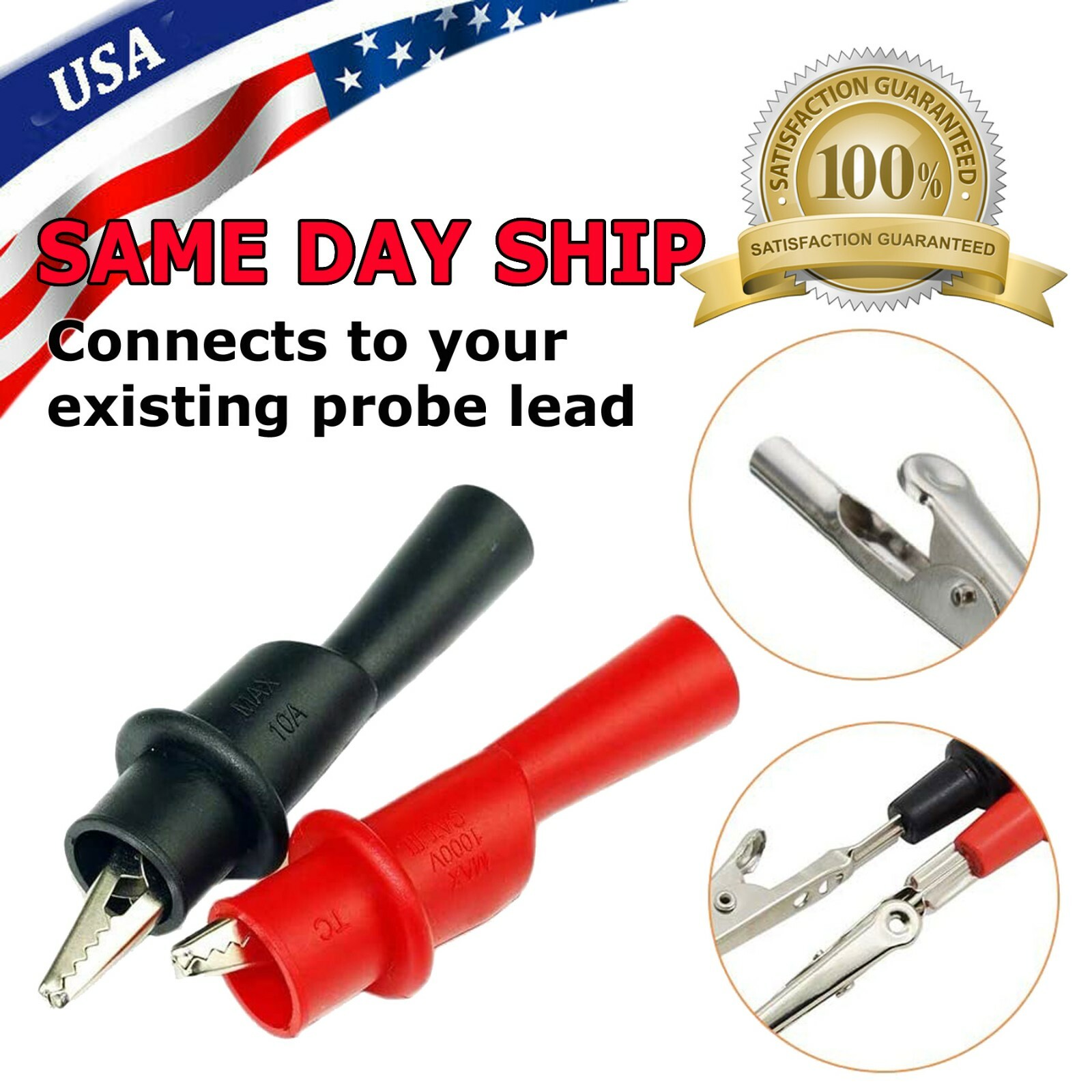 Multimeter Test Leads for Fluke Meter Electrical Alligator Clip Probes