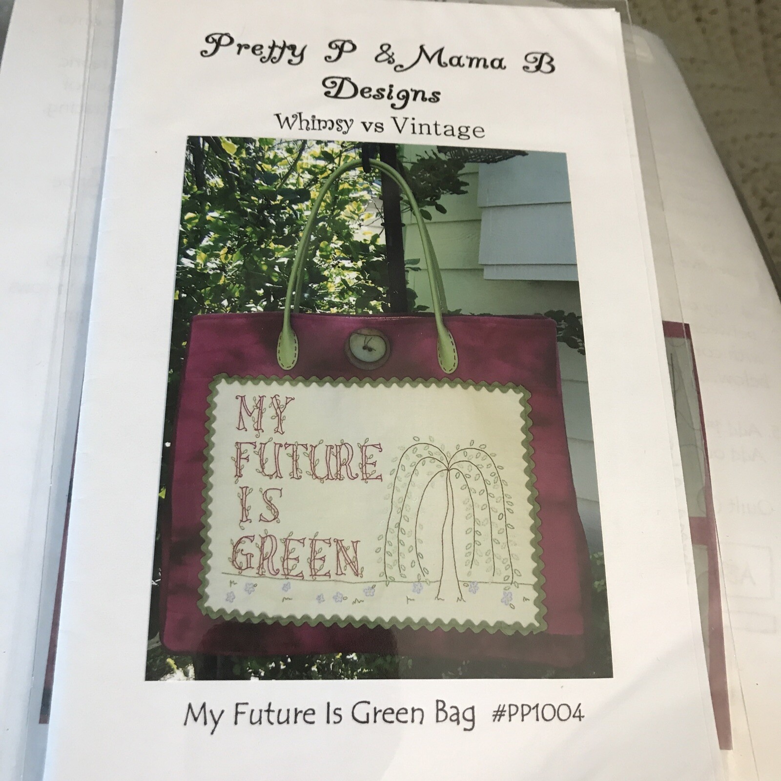 Quilt Pattern My Future Green Appliqué or Embroidery Pretty P & Mama B Design