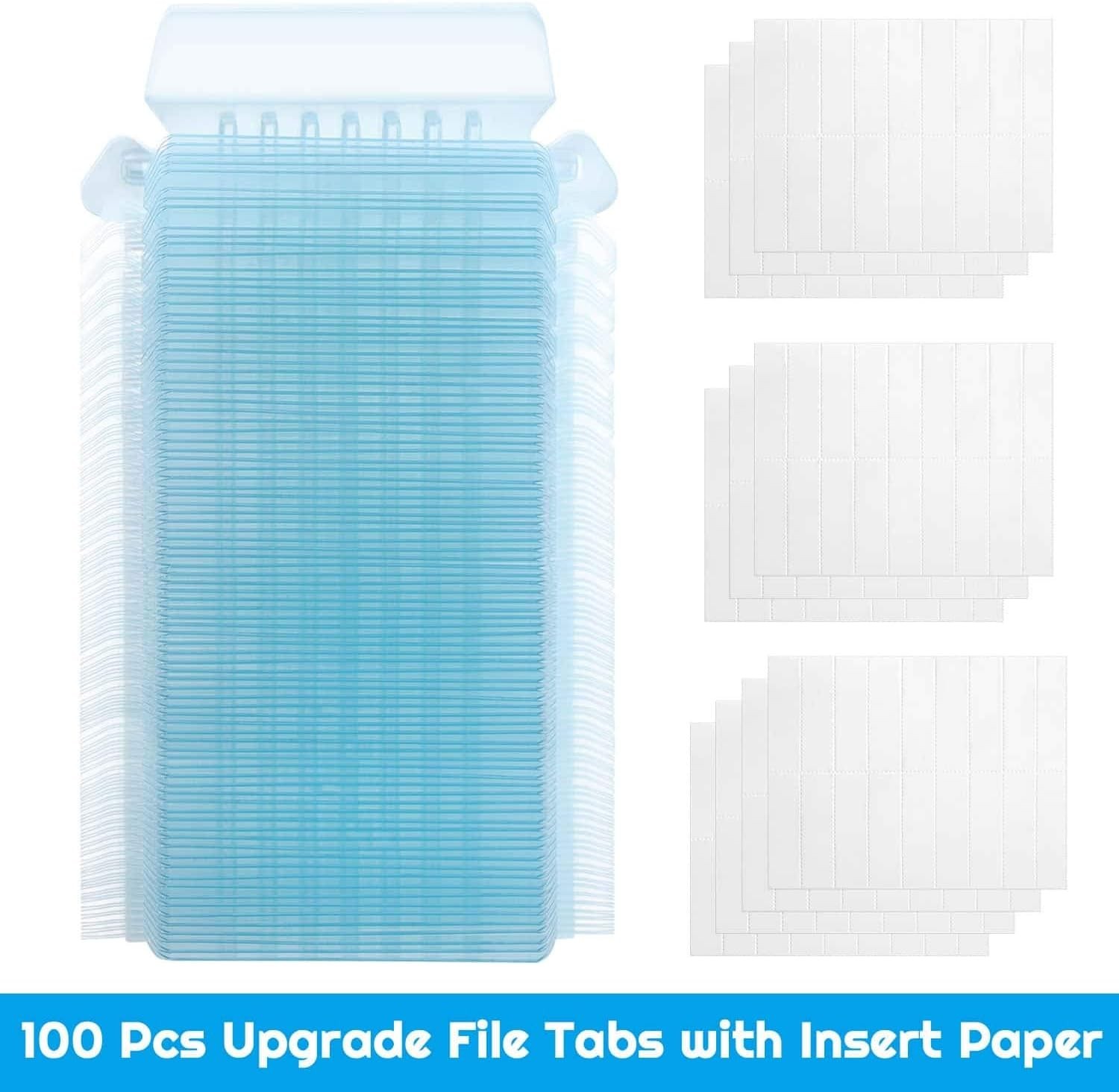 File Folder Tabs, 100 Sets Hanging File Folder Labels 2" Tabs and Inserts for H