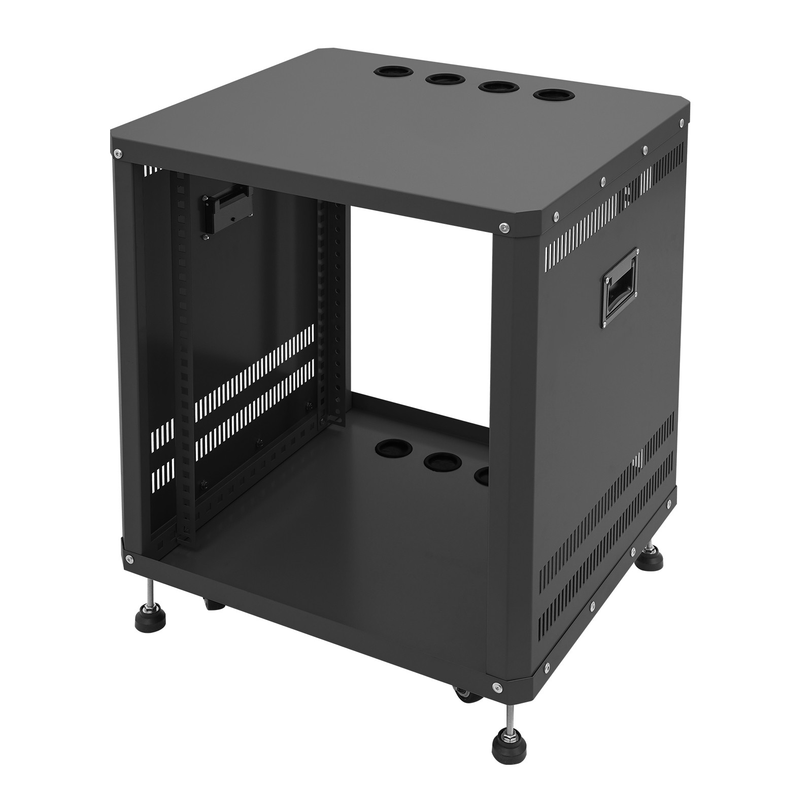 12U AV Rack Stand with Caster Wheels Network Stereo Recording Studio Rack