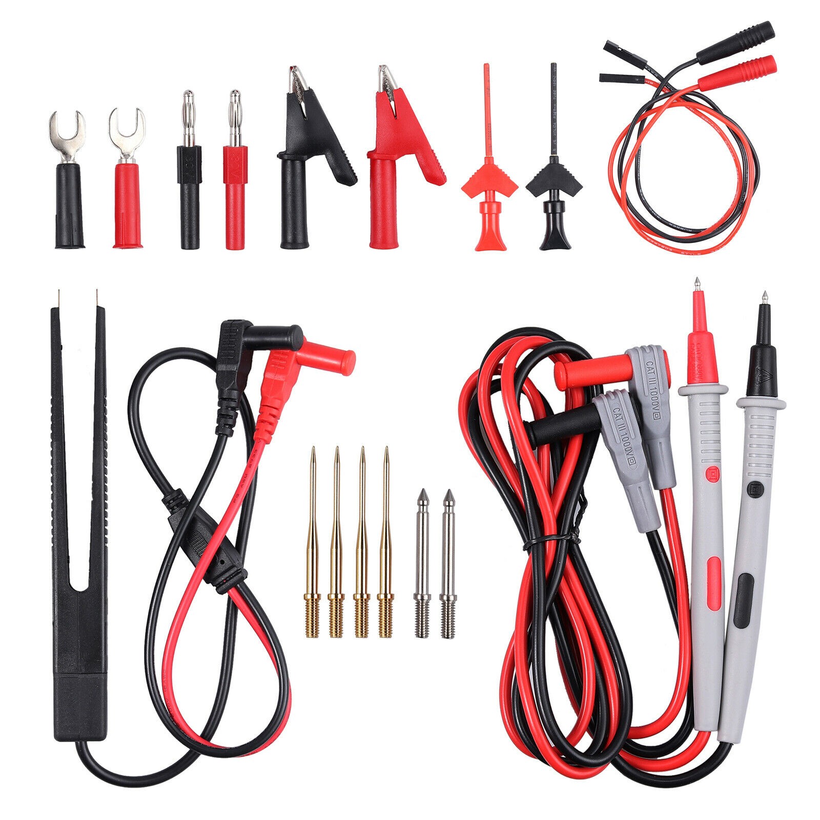 Tweezer Multimeter Test Lead Kit for Fluke Meter Electrical Alligator Clip Probe