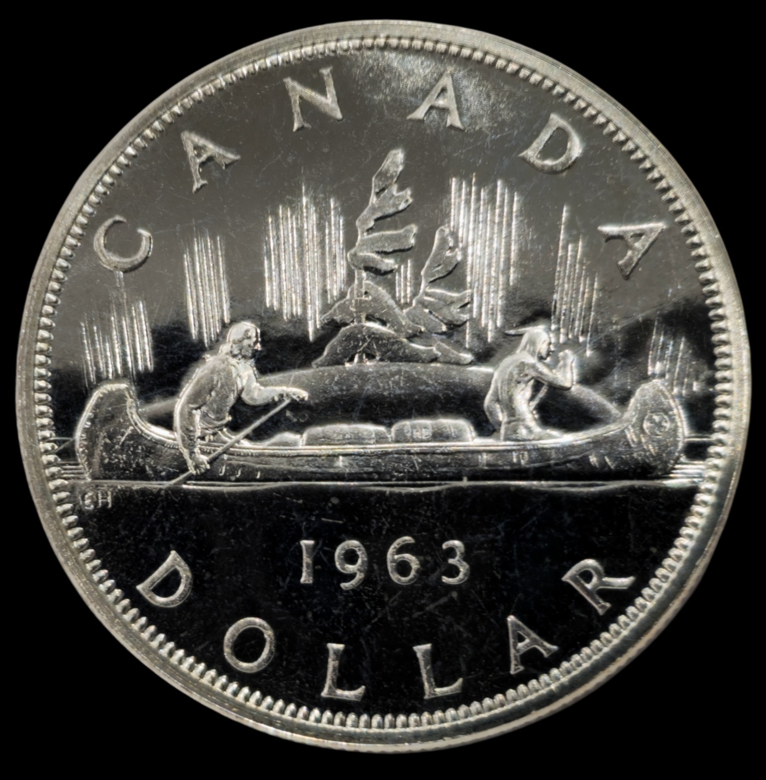 1963 Canada $1  1 One DOLLAR ELIZABETH II CAMEO .800 SILVER COIN # 1517