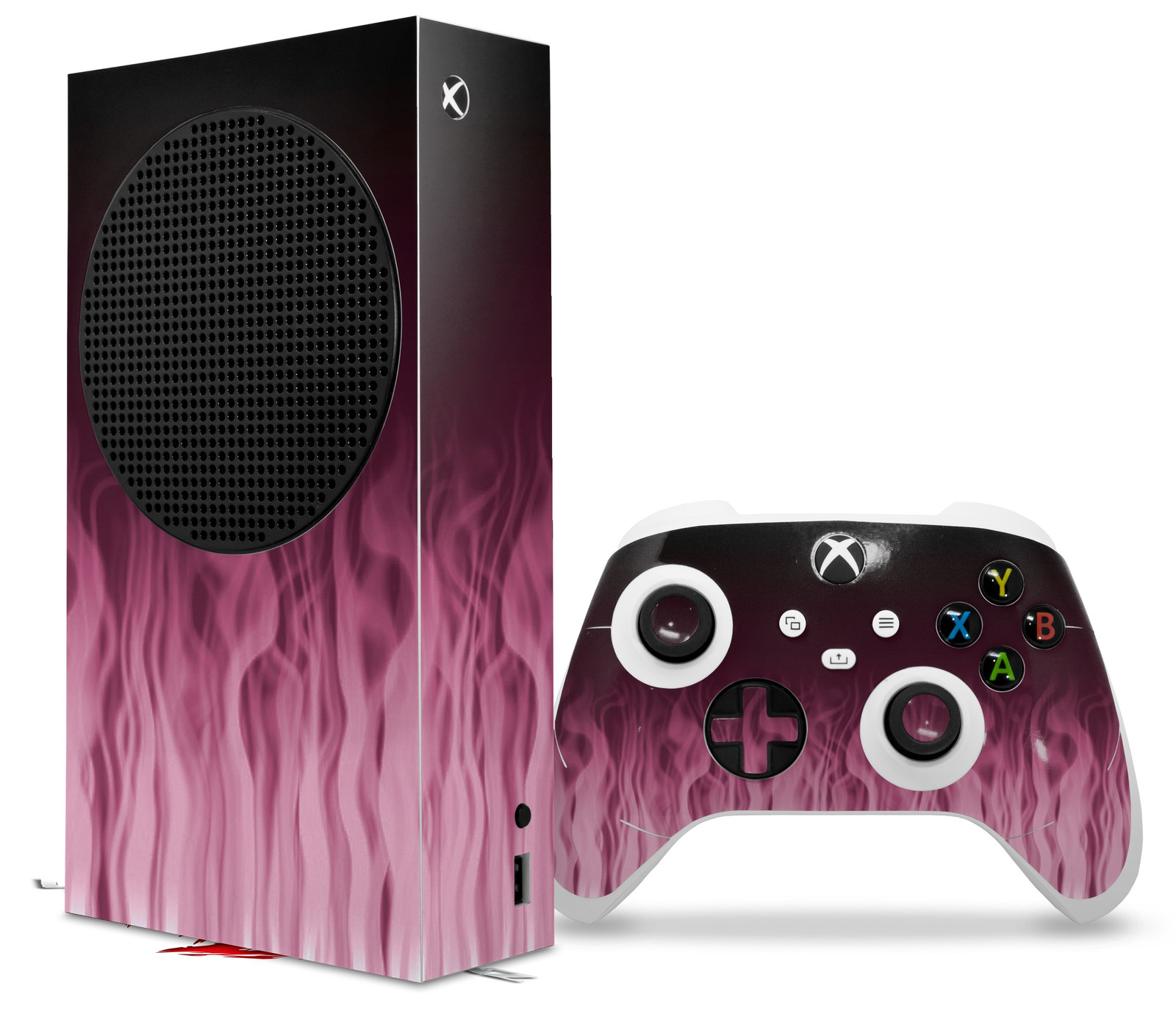 Skin Wrap for XBOX Series S Console Controller Fire Pink