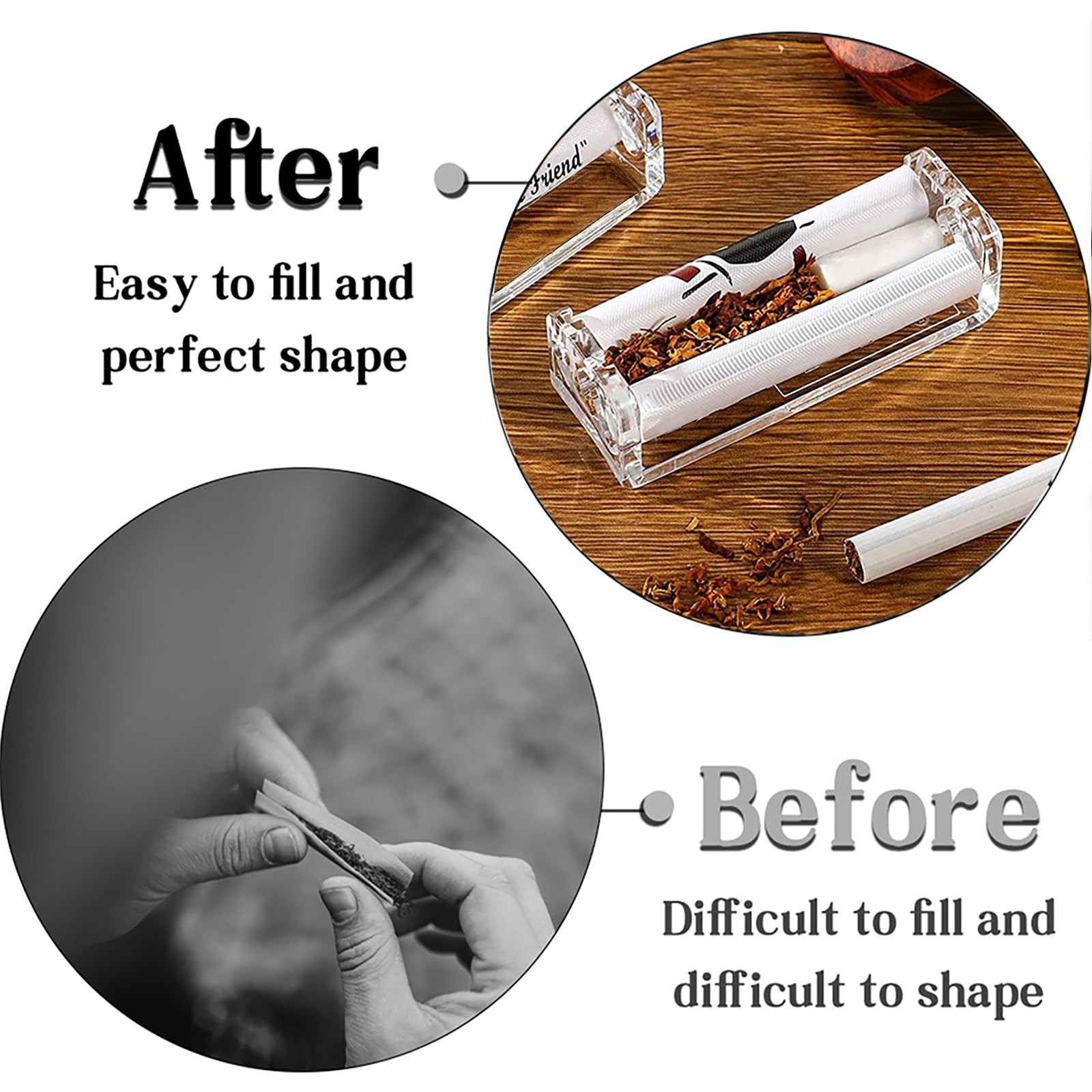 6 Pcs Cigarette Roller Plastic Cigarette Rolling Machine Hand Size Rolling Ma...