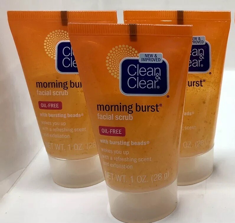 Clean And Clear Morning Burst Facial Scrub D/C’d Original Form Travel Sz Lot X3