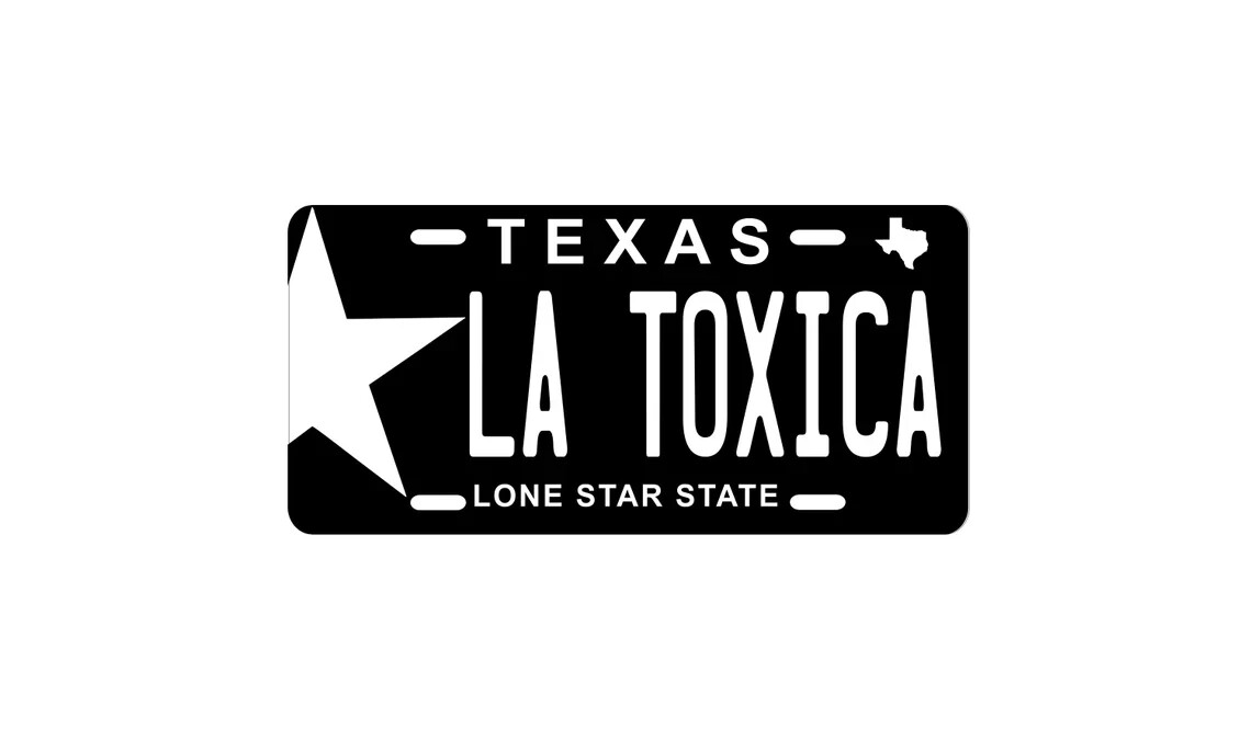 Texas Personalized License Plate YOUR NAME ANY TEXT Custom Black White
