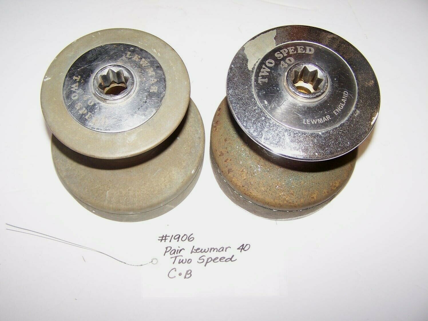 Used Pair Chromed Bronze Lewmar 40 Two Speed Winches (Lot #1906)