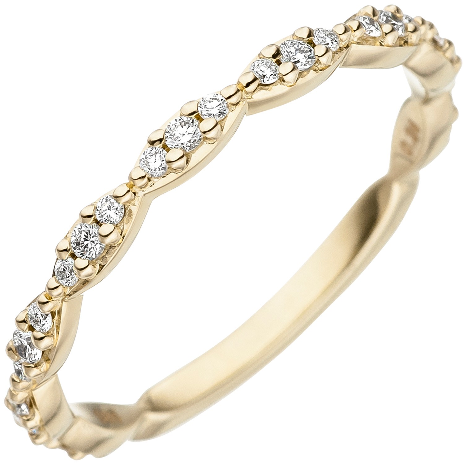 Jobo ladies' ring 585 gold yellow gold 27 diamonds brilliant gold ring diamond ring R