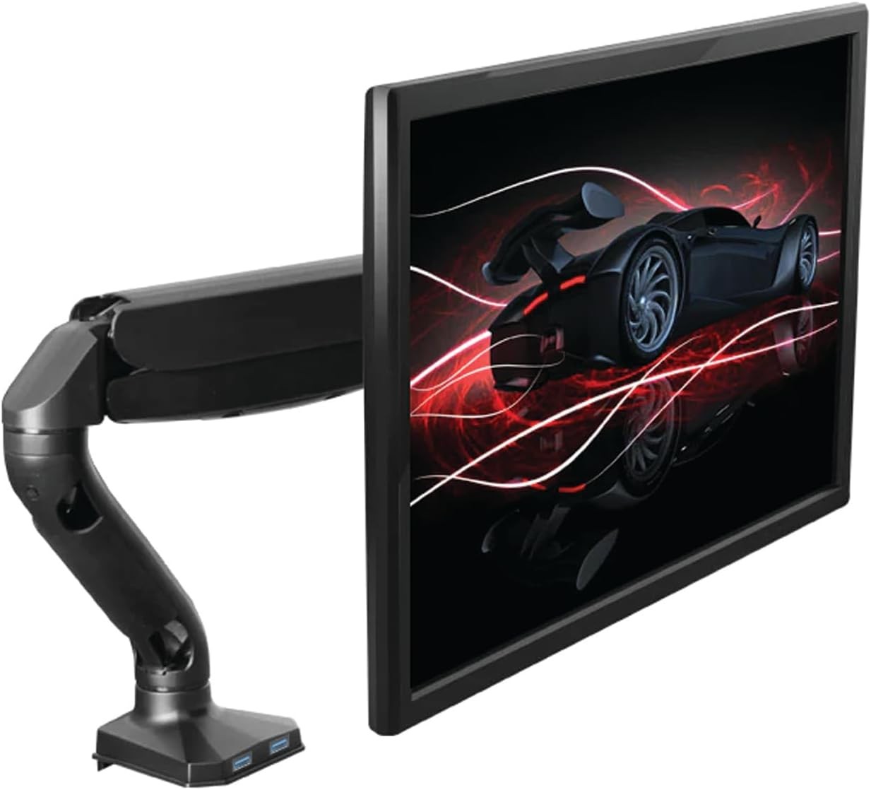 Single Monitor Arm Desk Mount Computer Monitor Arm Mount w/2 USB Ports