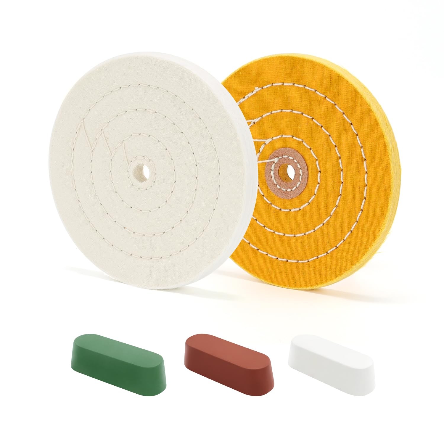 6inch Buffing Polishing Wheels 1/2" Arbor Hole,Fine 40Ply / Medium 30Ply for ...