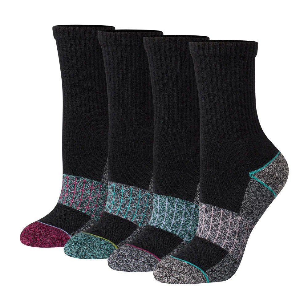 Hanes Women's Crew Socks, Absolute Comfort, 4-Pack, Size 5-9