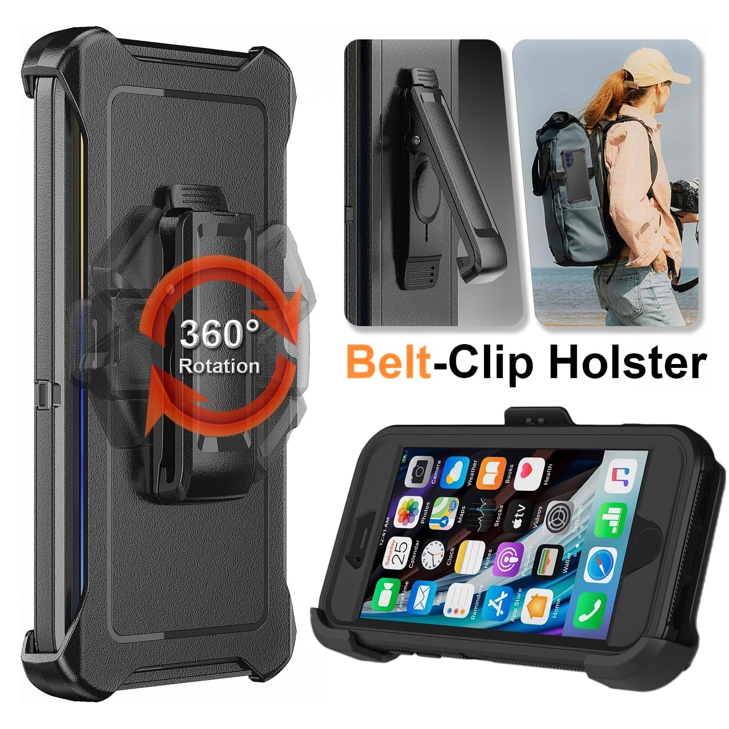 For iPhone SE 2020/8/7 Plus Case Shockproof Cover Fit Otterbox +Screen Protector