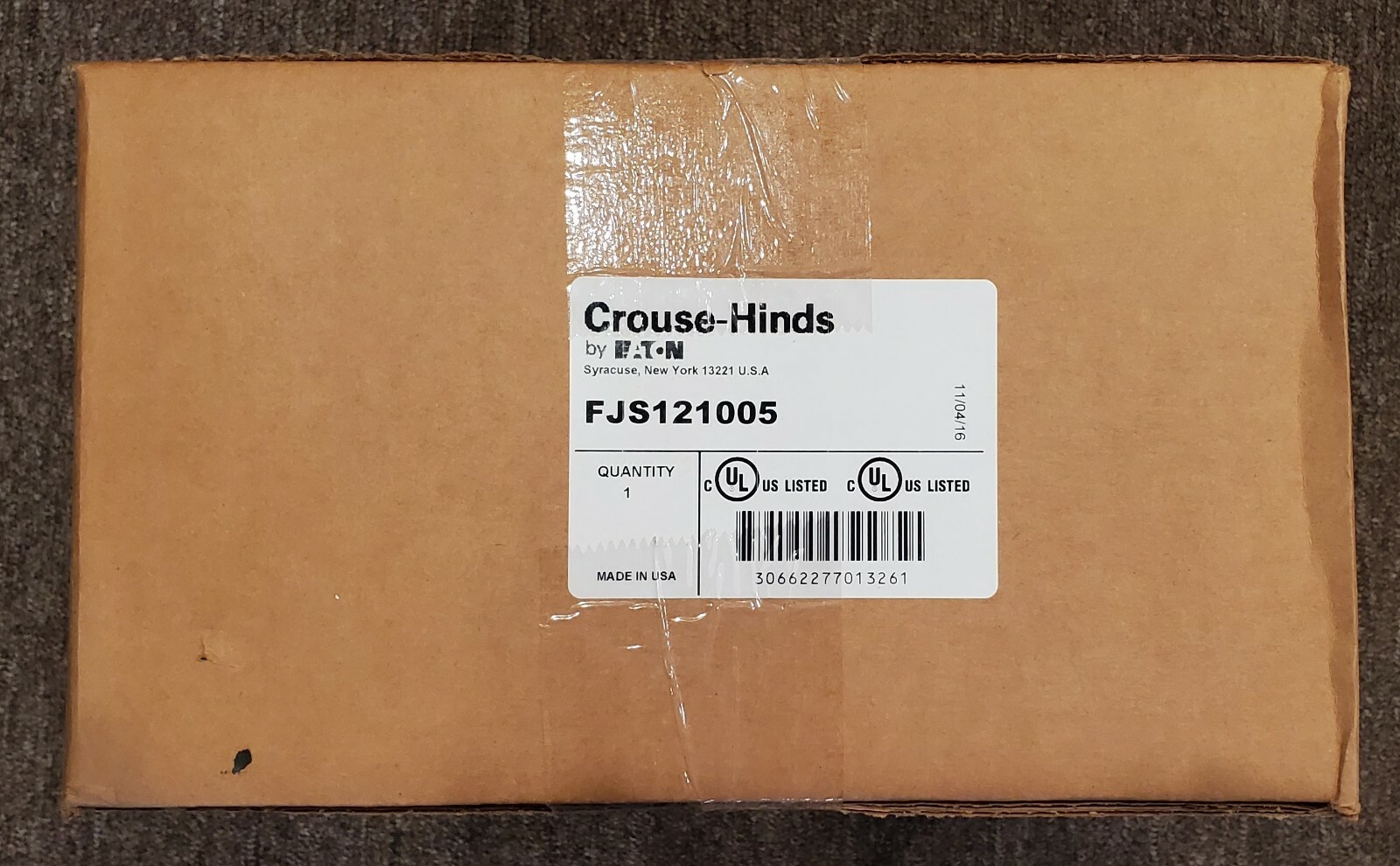CROUSE-HINDS EATON FJS121005 Fiberglass Junction Box NEW FACTORY SEALED!