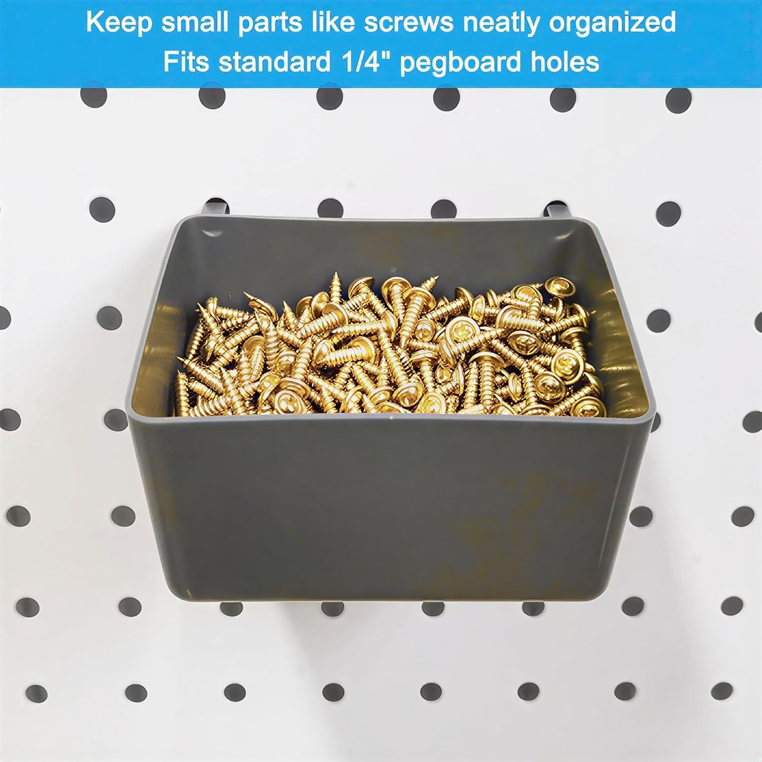 Pegboard Hooks Assortment with Pegboard Bins, Peg Locks, for Organizing Vario...