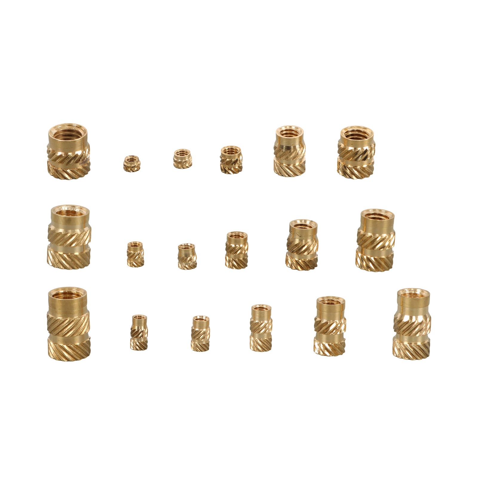 M2 M2.5 M3 M4 M5 M6 Threaded Inserts, 350Pcs Female Thread Knurled Nuts Kit