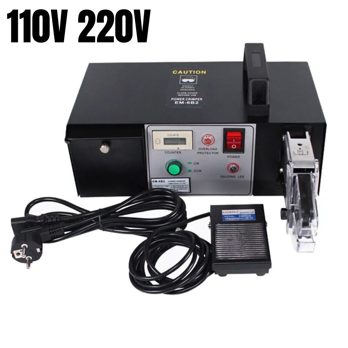 90W 110V 220V Electric Terminal Crimping Machine Crimper Tool+Exchangeable Die