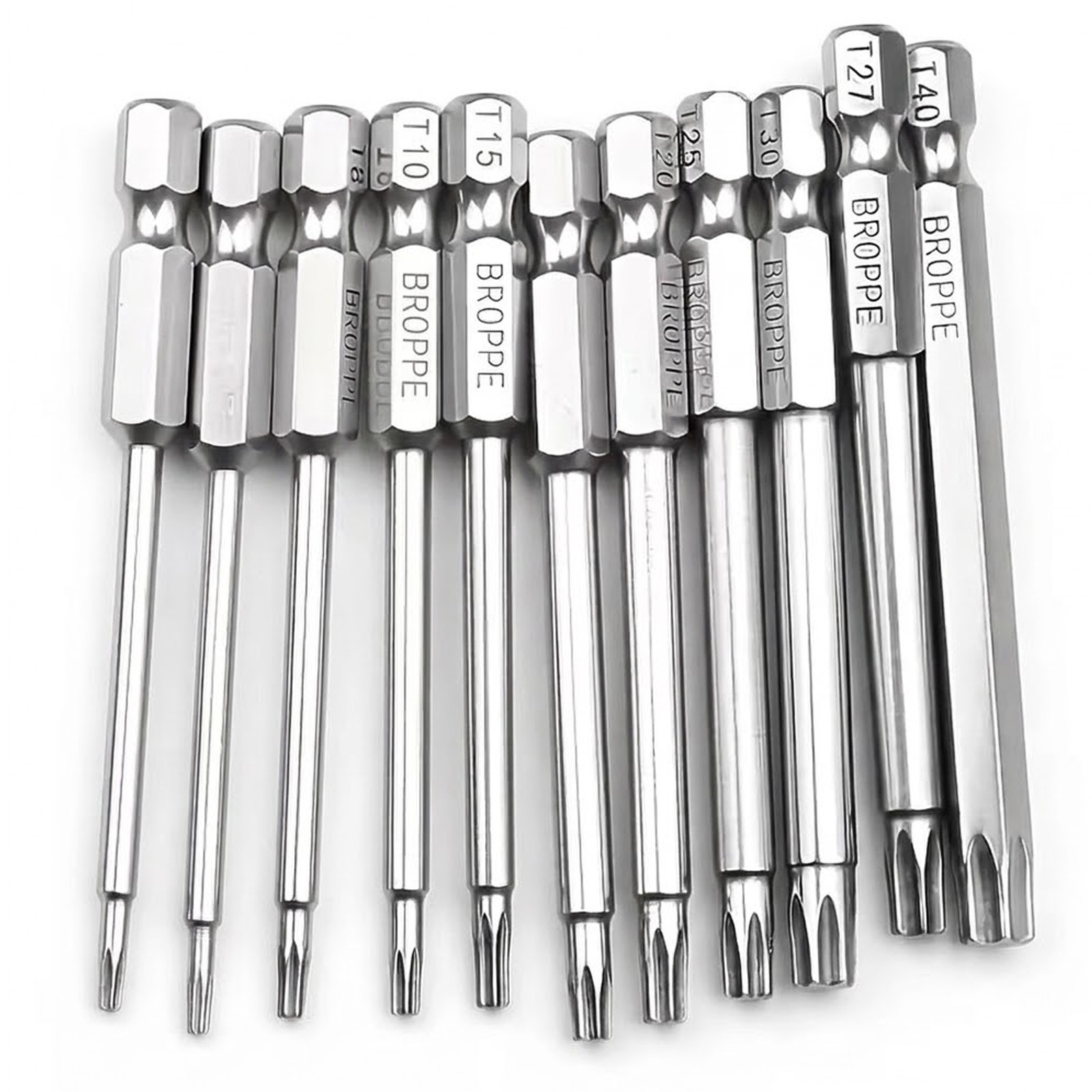 11Pcs T6-T40 Magnetic Head Torx Screwdriver Bit Set Security Tamper Proof Star
