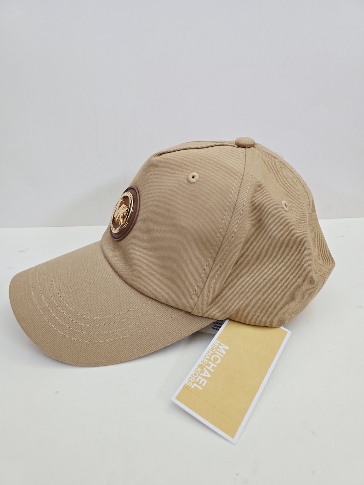 Michael Kors Khaki Brown MK Logo Baseball Cap Hat Adjustable OS NWT $68