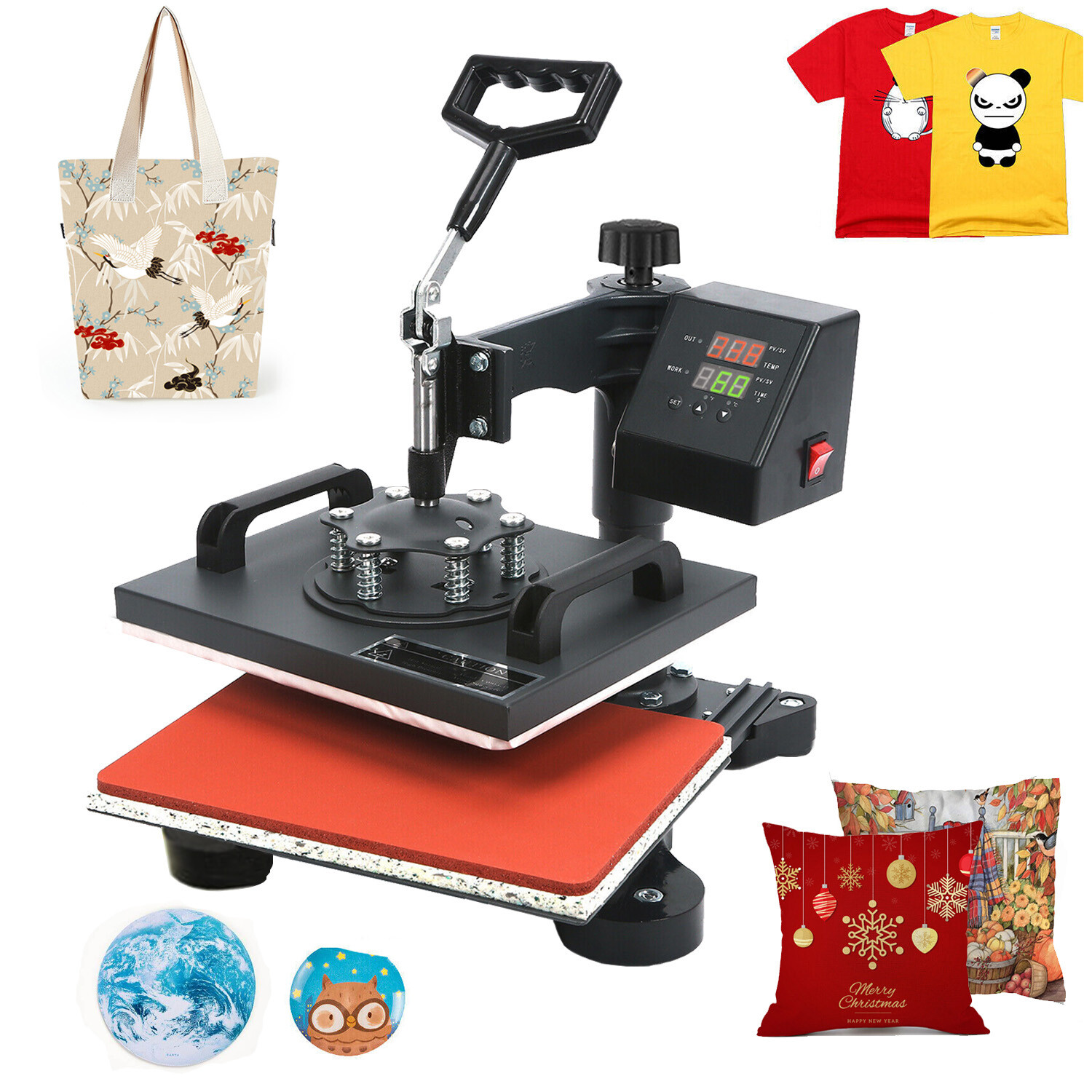 12"x10" Digital Heat Press Machine Sublimation Print Transfer DIY T-shirt