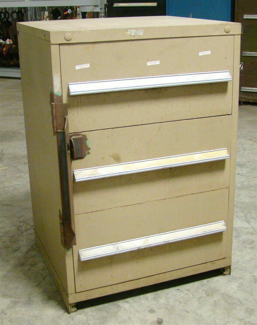 Stanley Vidmar 3 Drawer Industrial Tool Storage Cabinet , 30 x 27-3/4 x 44-1/4"