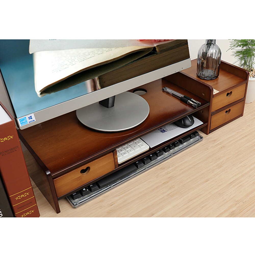 Computer Monitor Heightened Shelf Desk Storage Bracket Keyboard Base Rack