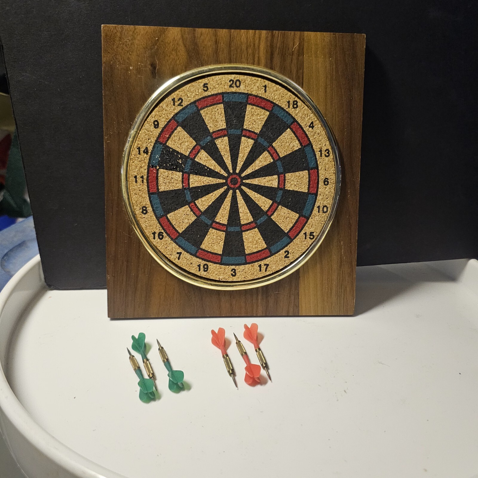 Bombay Executive Desktop Mini Dart Set w/ Steel Tips Cork Board