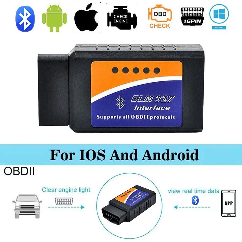 ELM327 V2.1Bluetooth OBD2 Code Reader Car Diagnostic Scanner for Android and iOS