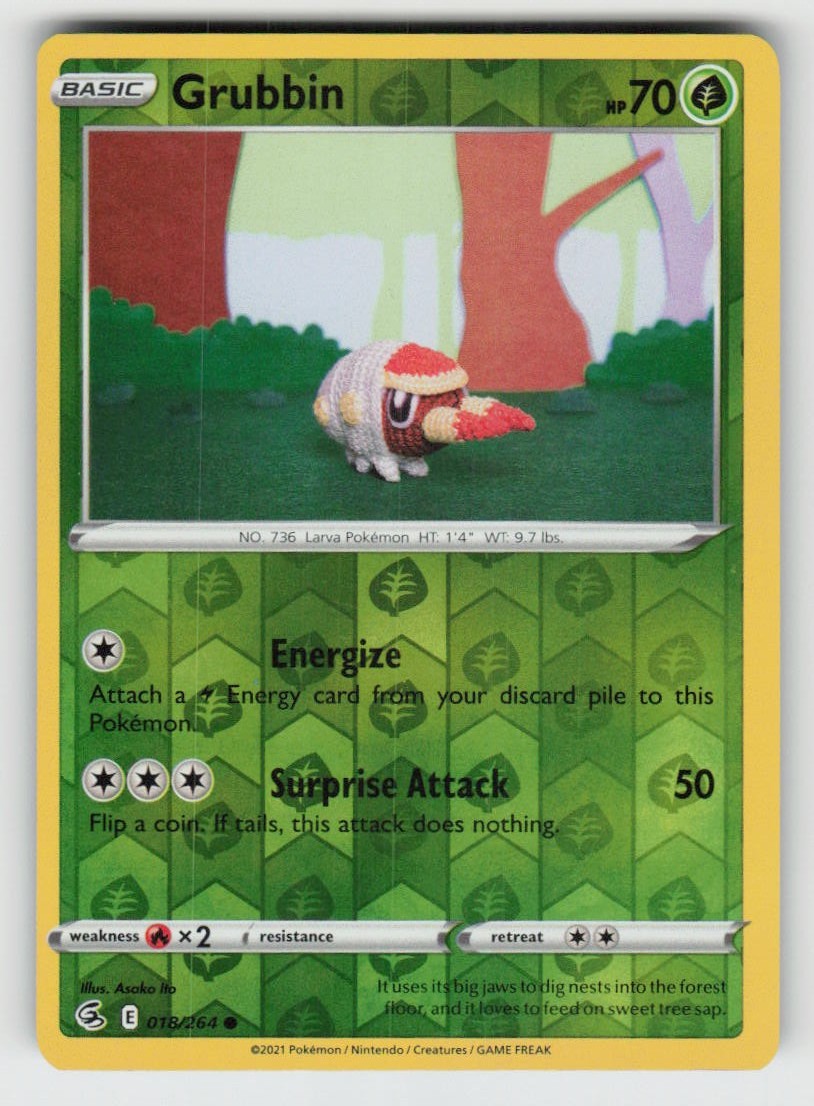 Reverse Holo Grubbin 018/264 Common Fusion Strike Near Mint