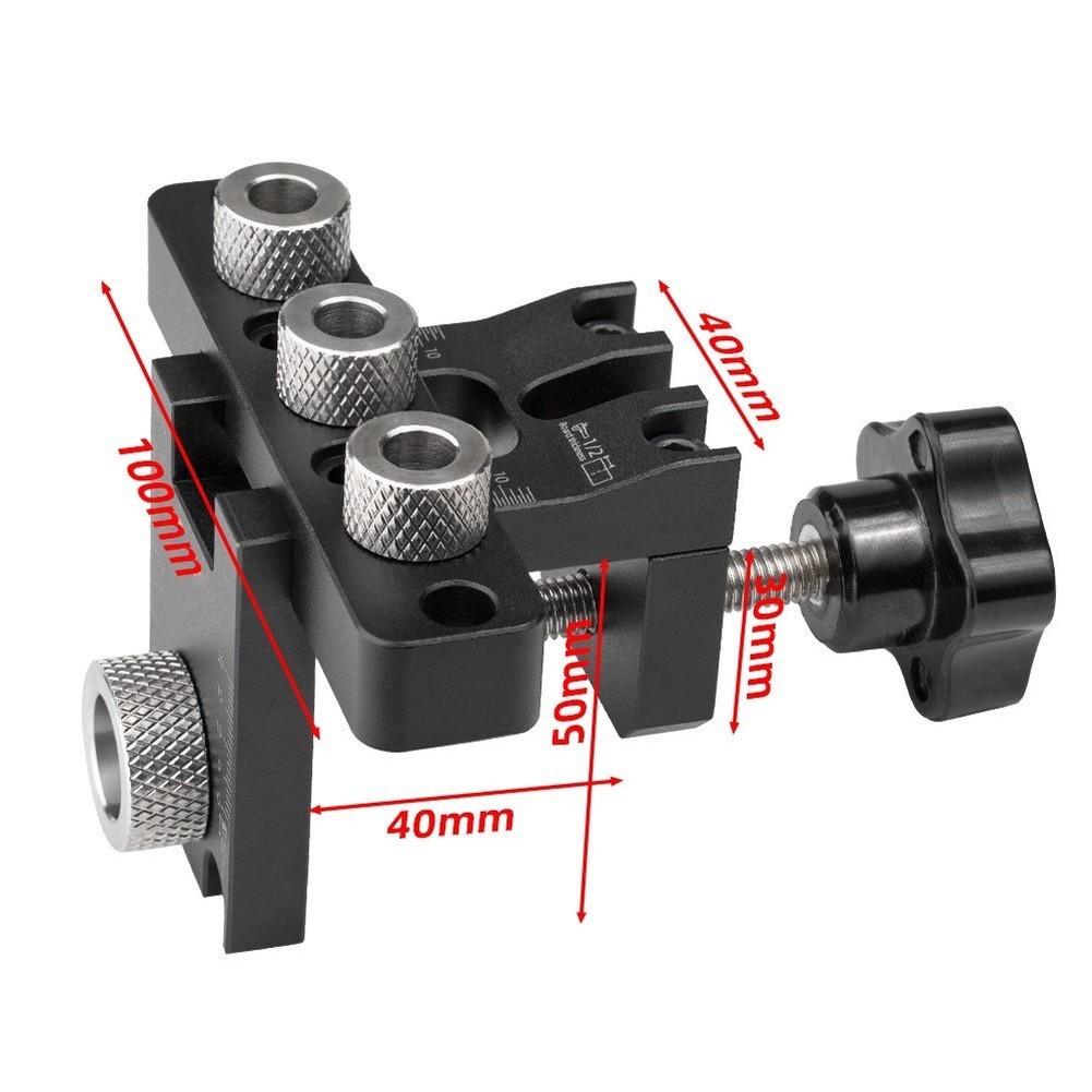 Wood Drilling Guide Tool with Three-in-One Functionality for Carpentry