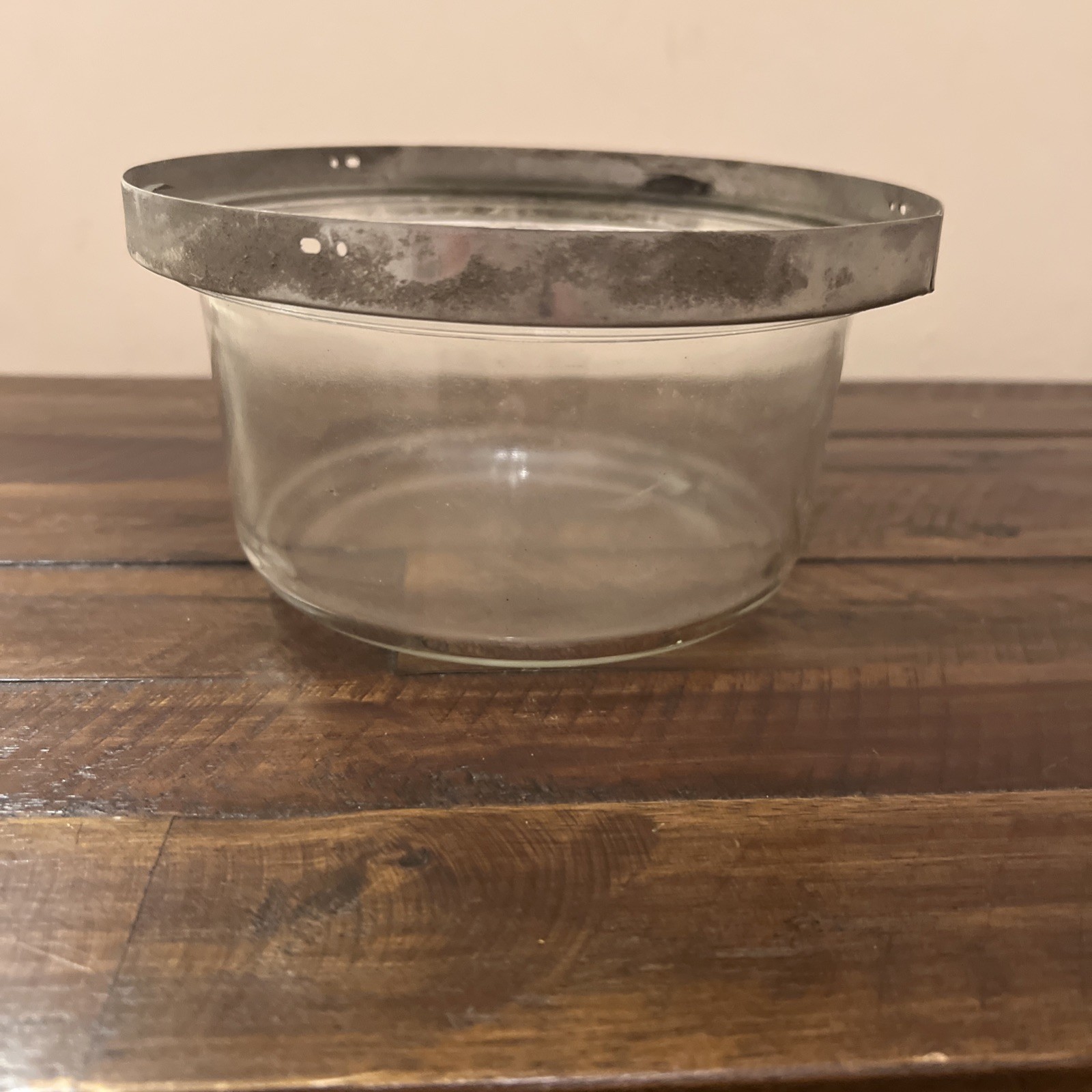 Vintage Duncan Glass  Electric Meter Cover For  Repurposed Use Inside Rim Chip
