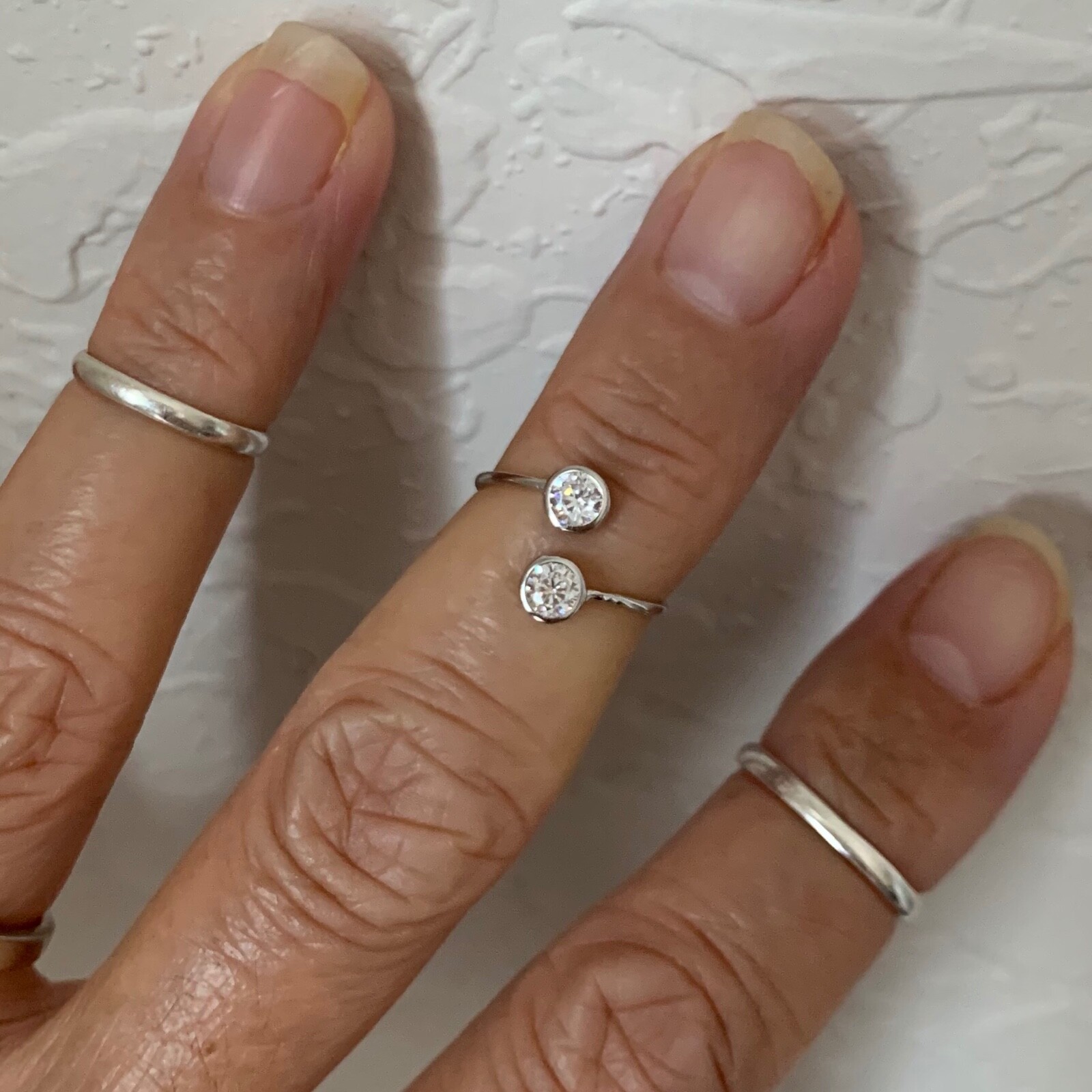 Sterling Silver Round CZ Toe Ring, Silver Ring, CZ Ring