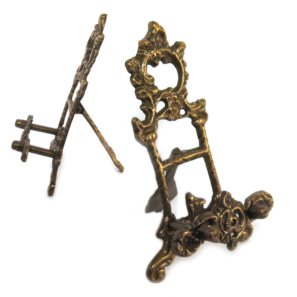 Brass Scrying Mirror Stand 6" Metal Folding Easel NEW Fits Mirrors 4"+