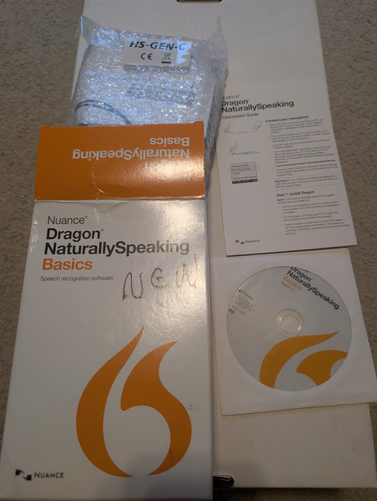 Nuance NaturallySpeaking Basics (Speech Recognition Software) - Opened Box