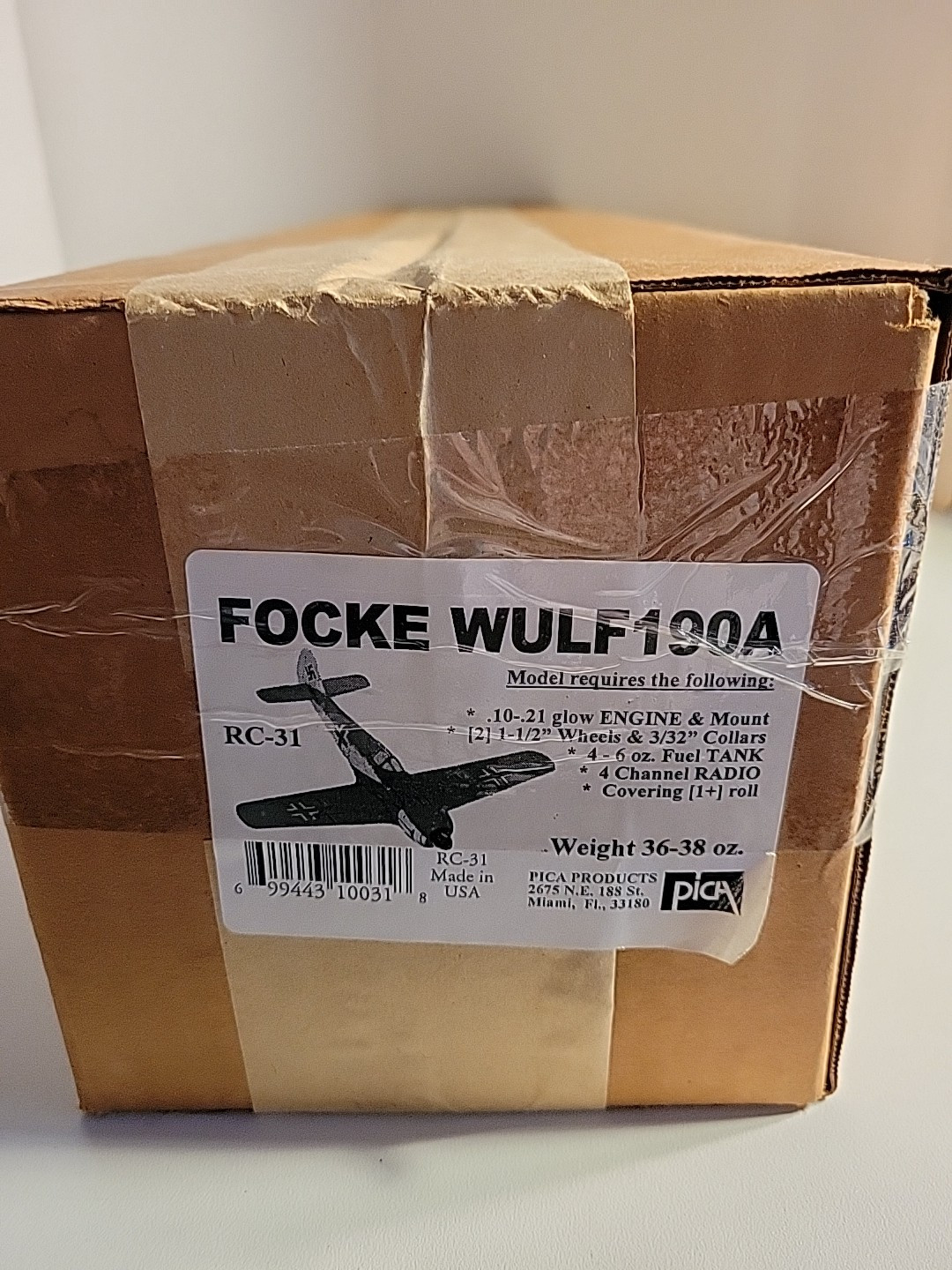 PICA Products Focke-Wulf 190A R/C Model Kit  RC-31 Rare Hard To Find