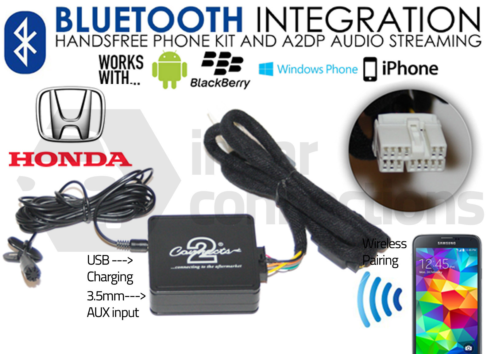 Honda Element Bluetooth streaming adapter handsfree calls CTAHOBT001 AUX MP3