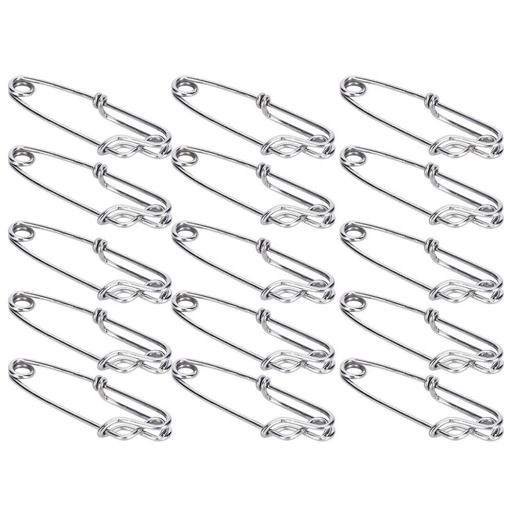 15 PCS Tuna Clips Stainless Steel Longline Branch Hangers Snap Fishing Tackle