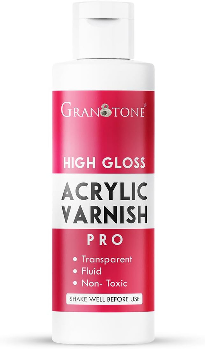 Clear Coat Acrylic High Gloss Varnish Finish 6.76 Fl Oz Non Yellowing Non Toxic