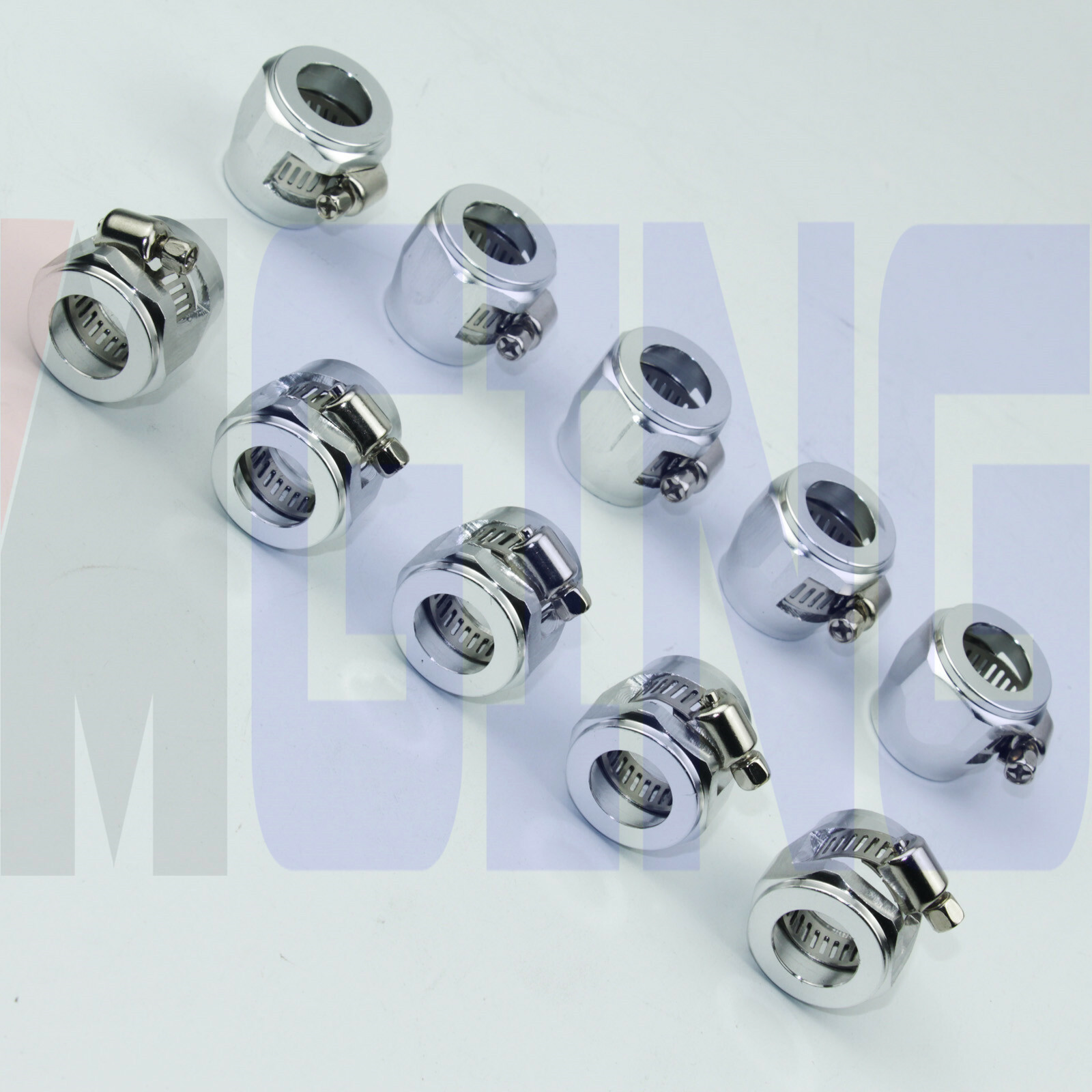 AN6 6AN 6 HEX Finishers Oil Gas Fuel Hose Line Clamp Finisher HEX-6 10PCS Silver