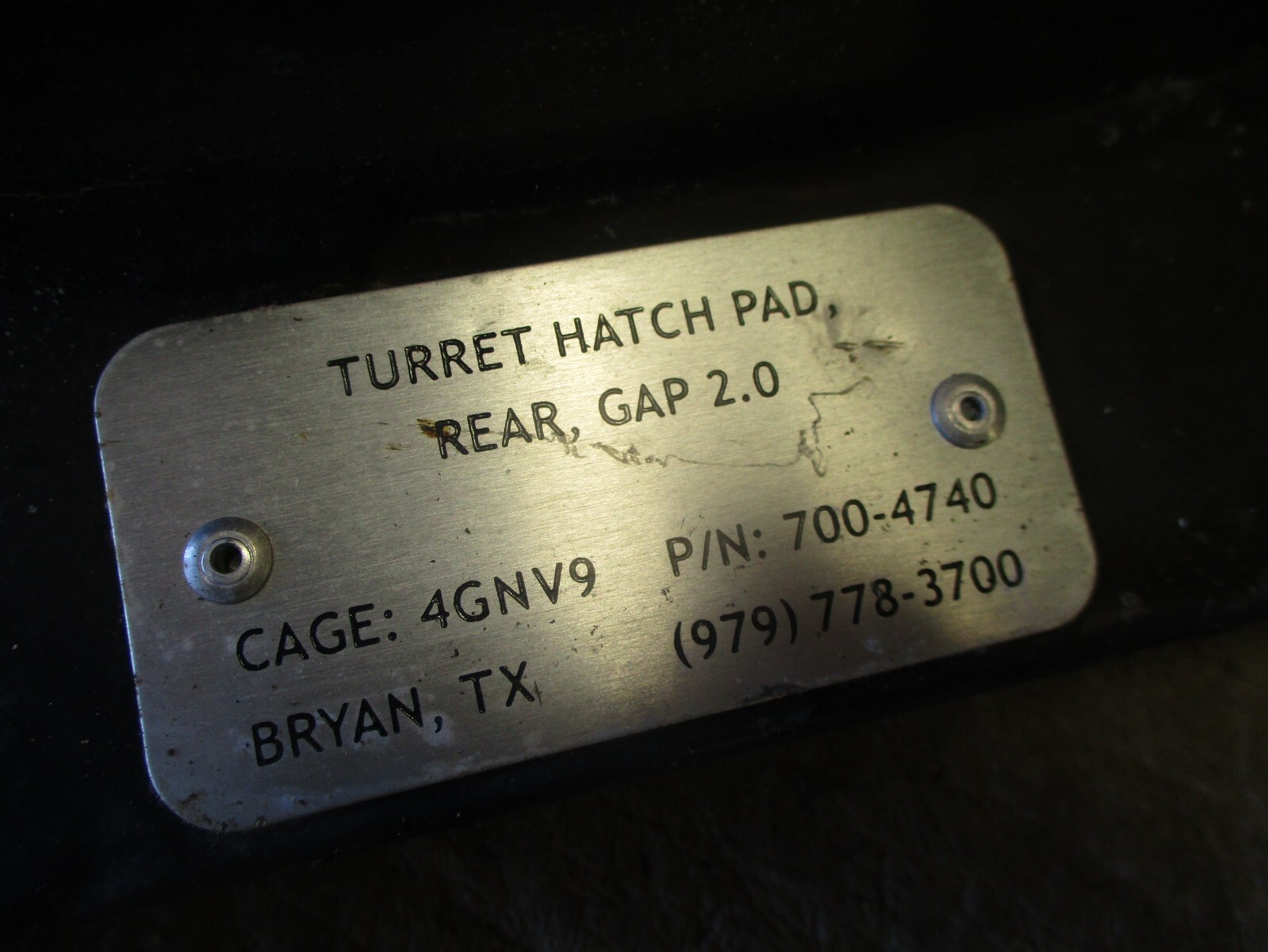 NOS BMI Turret Hatch Pad, Rear, for HMMWV MRAP, GPK OGPK