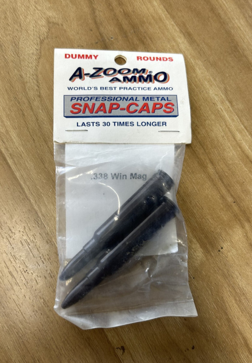 A-Zoom Snap Caps, Set of 2 338 Win Mag Metal Snap Caps, New, SC-1