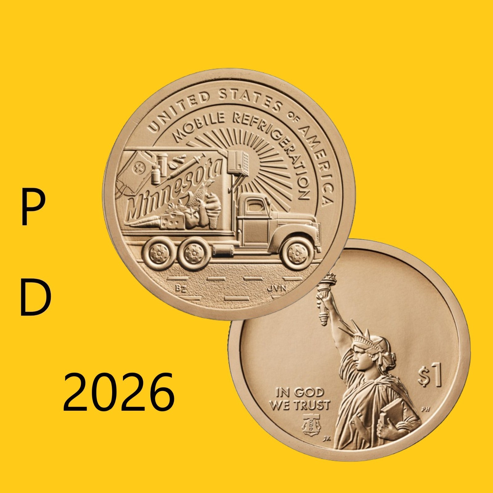 2026 P D (2 Coin) American Innovation Dollar Minnesota (MN) (BU)