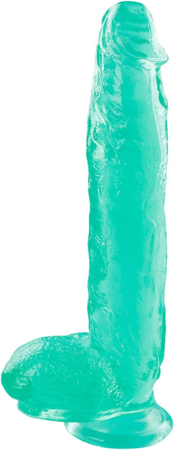 12Inch Huge Green Jelly Dildo, Lifelike Big Dildo Flexible Clear Dildo with Suct