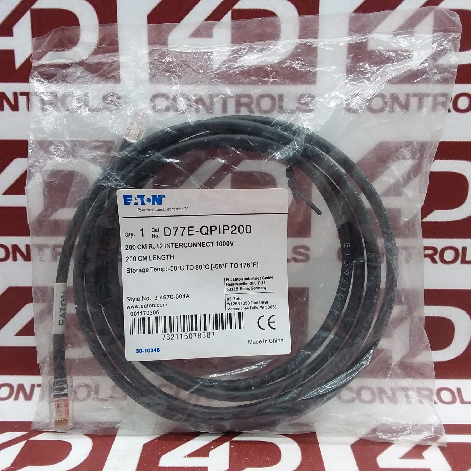 D77E-QPIP200 | Eaton | Ethernet Cable Assembly, 2m, Sealed